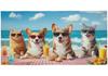 Cats Corgis Dogs Beach Sunglasses Beach Towel, Cute Pets Oversized Quick Dry, Sand Free Lightweight Travel Pool Mat