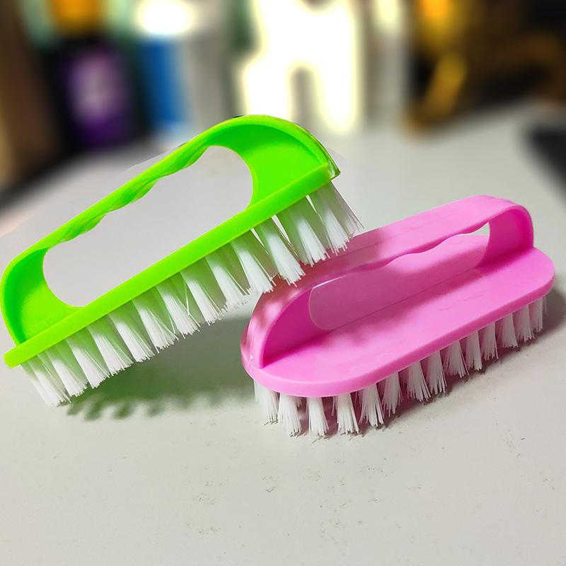 1/2pcs Ergonomic Clothes and Shoe Cleaning Brush with Stiff Bristles - Available In Blue, Pink, and Green