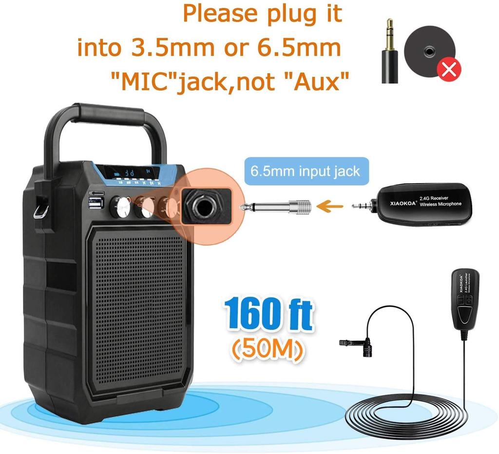 XIAOKOA Wireless Clip Microphone Black 2.4G XM-01