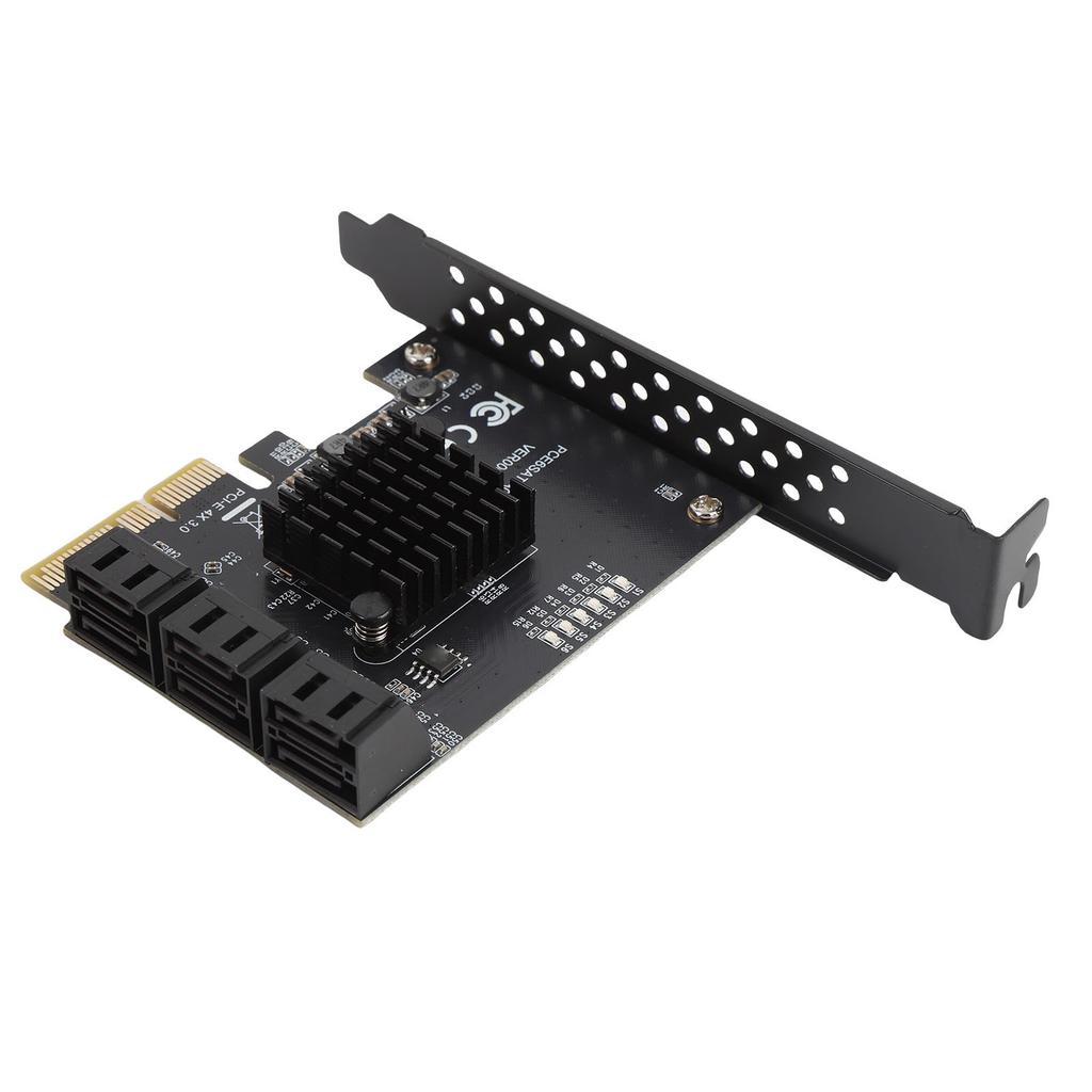 PCIE To 6 Port Serial ATA3.0 Hard Drive 6G Extension Card for ASM1166 Chipset PCI E3.0 GEN3 4X Interface