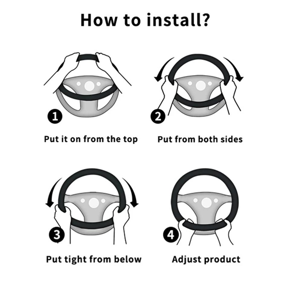 Bling Car Steering Wheel Cover W/ Crystal Diamond Sparkling Car Suv Rhinestones Steering Wheel Protector Vehicle Auto Decoration