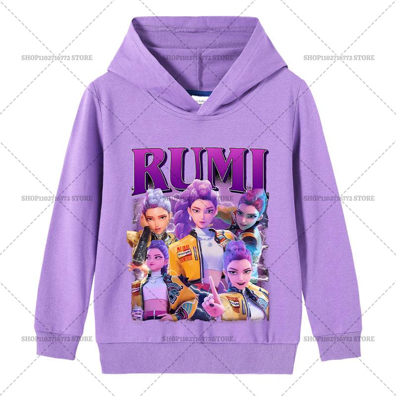 

KPop Мисливці на Демонів Худі Мода Huntrix Saja Одяг для Хлопчиків Вільний Фільм Румі Зої Міра 2025 Пуловери Світшот Топ для Дівчинки Подарунок 100
