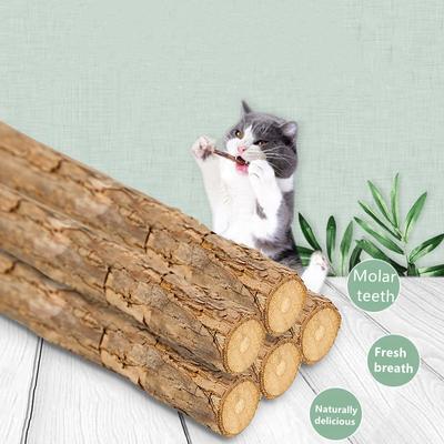 Palo para la dentición natural puro Juguete de hierba gatera Rama de ratán plateado Polygonum Multiflorum Juguete para gatos Palo snack Limpieza Suministros para mascotas