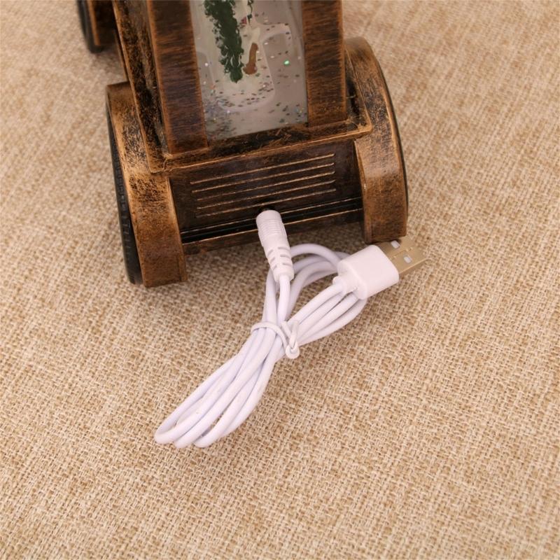 Lighted LED Musical Christmas Music Box Christmas Toy Music Box Snow Globe Cart Table Ornament for Home Decoration