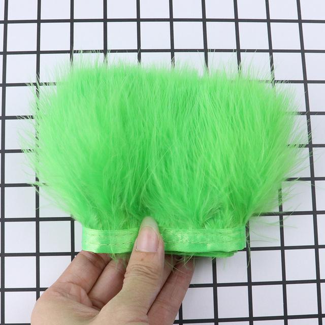 Feather8-10cm Fluffy Turkey Feather Trim On Ribbon – 1-10m Natural Feathers Fringe for Sewing, DIY Crafts, Wedding & Clothing Decor