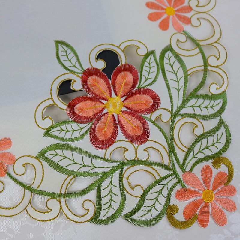 Europe satin flower Embroidery table cloth cover wedding tea tablecloth party kitchen Christmas Fine Table decoration and accessories for Home