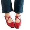 Sheepskin Version~ Flat French Evening with Skirt Single Shoes Women's Shoes Retro Square Head Mary Jane Shoes Commuter Grandma Shoes