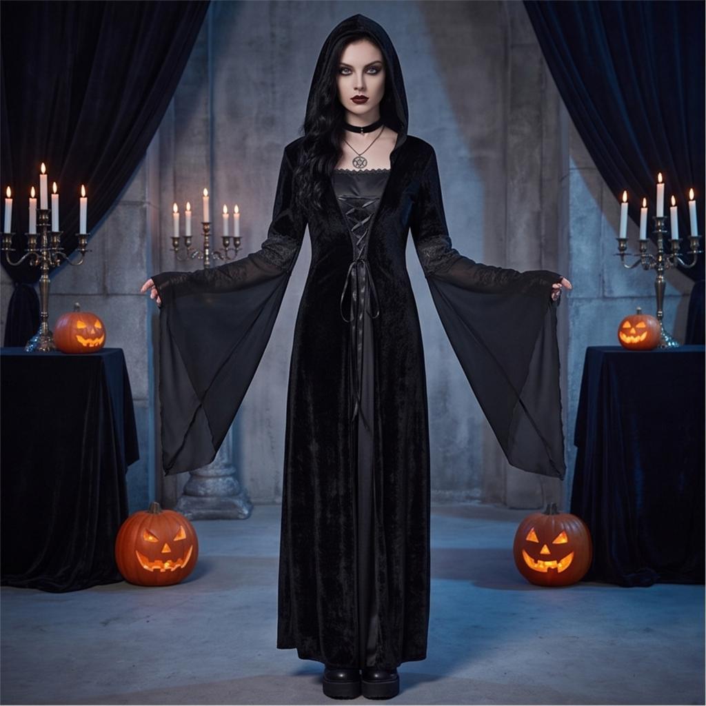 Women's Cape Dress for Halloween Costume