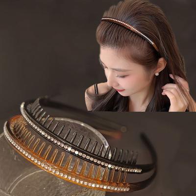 2 Stück Europäischer und Amerikanischer Klassischer Schwarzer Kristall Retro Stirnband Frauen Mädchen Haarbänder Elegantes Haarband Hochzeit Haarschmuck