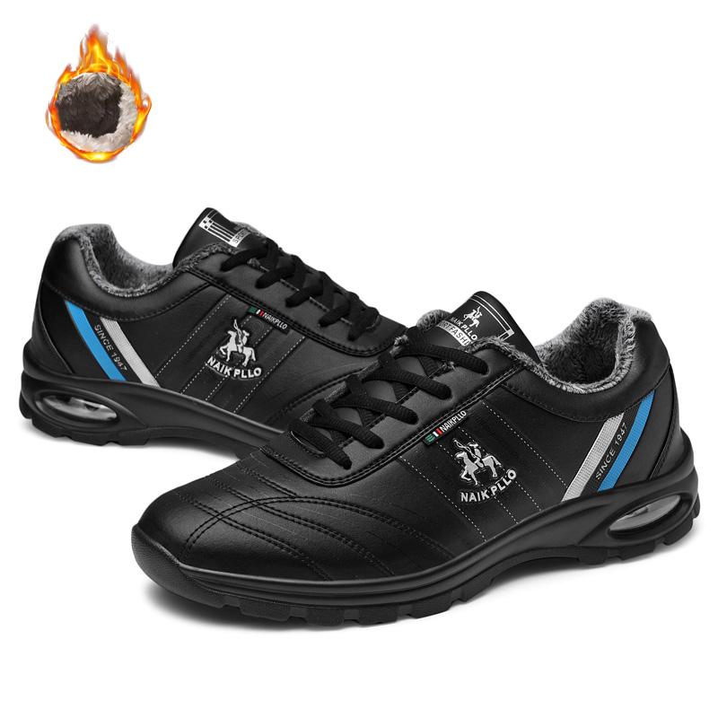 Men Winter Sneakers Sports Shoes Leather Air Cushion Casual Boots Shoes Plus Size 38 48