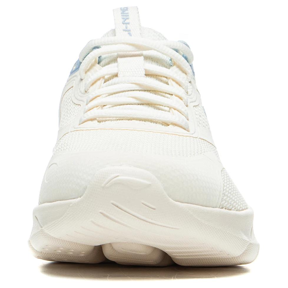 Li Ning Easy Flex Soft Shock Absorption Wear Resistant Breathable Rebound Low Top Running Shoes Women Running Shoes White Blue ARSU094-2