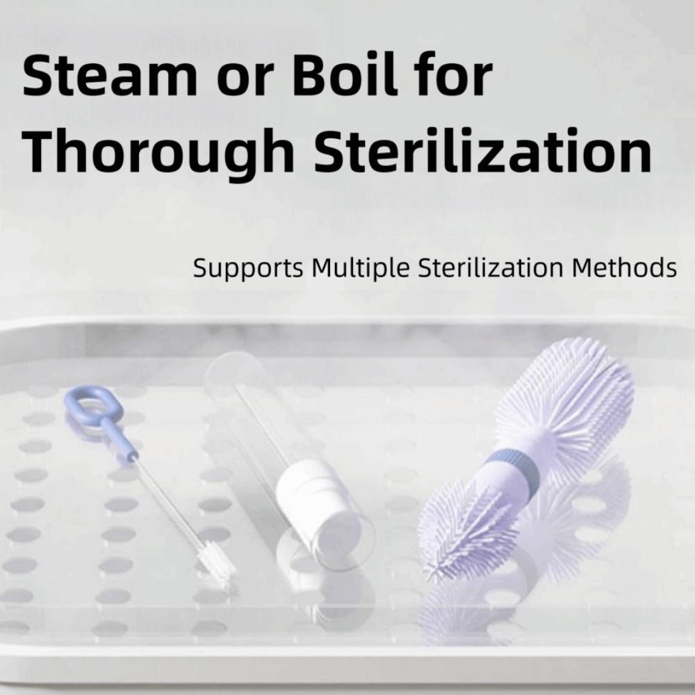 Portable Bottle Cleaning Brush Set Compact Bottle Brush Set Milk Bottle Brush Kit  Lid Cleaning