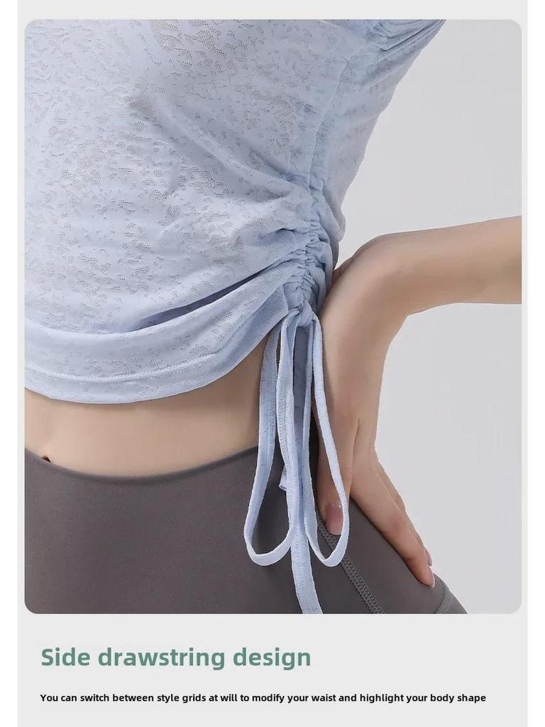 Women's Sleeveless Slim Fit Jacquard Sports Vest for Running, Yoga, and Pilates