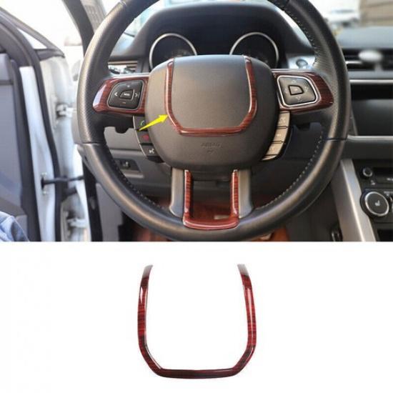 For Range Rover Evoque 2012-19 Brown Wood Grain Steering Wheel Sheet Cover Trim
