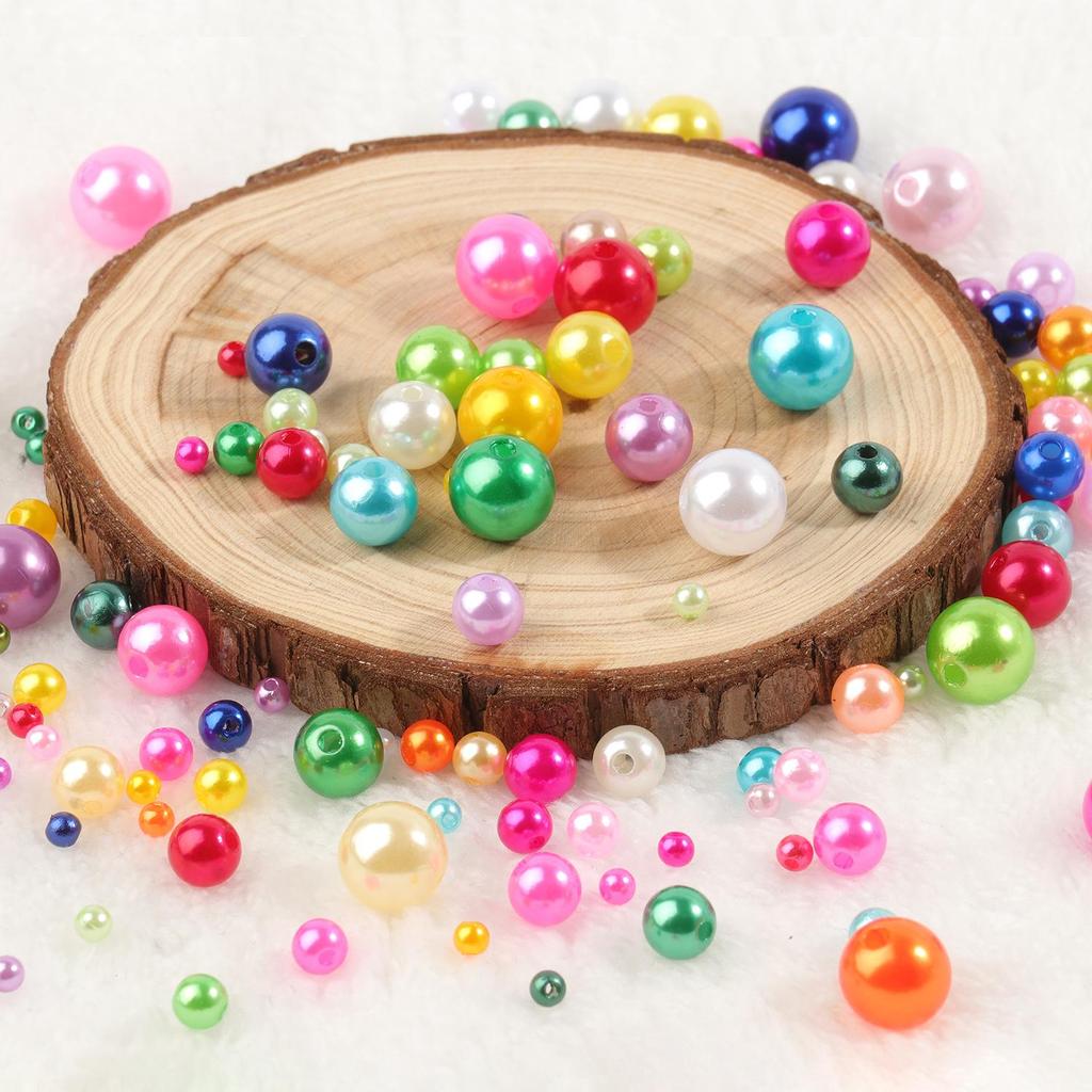 4mm 6mm 8mm 10mm Mărgele acrilice rotunde în mai multe culori Imitație de perle margele distanțare libere pentru realizarea de bijuterii artizanat manual