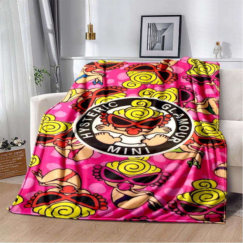 H-Hysteric-s M-Mini Cartoon Art Print Flannel Blanket Ultra Soft Warm Throw For Couch Bedroom Living Room Indoor Home Decor Gift