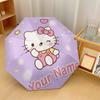 Custom Text Automatic 8 Bone Umbrella, Portable Sun Rain Protection UmbrellaHello Kitty