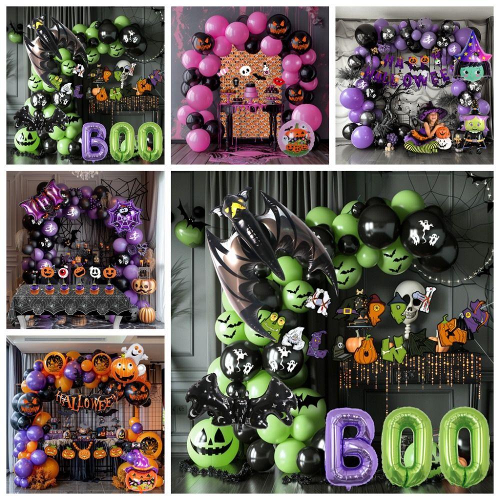 

Красочные конфетти воздушный шар арка набор Хэллоуин вечеринка фон украшения декор