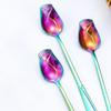 2Pcs Rose Flower Stirring Spoon Set Stainless Steel Ice Cream Spoon, Multi-color (BPA Free, No FDA)