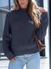 2026 Autumn/Winter Women's High Neck Solid Color Knit Sweater