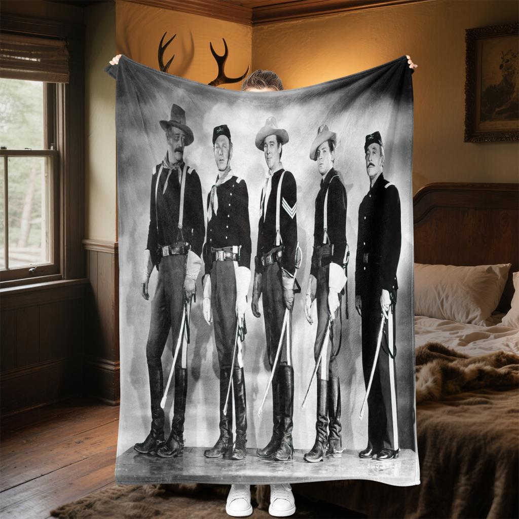 1pc Legendary John Wayne Blanket, Al Season Lightweigh Poster Blanket Home Office Outdoor Nap Multifunc Poster Blanketional Blanket