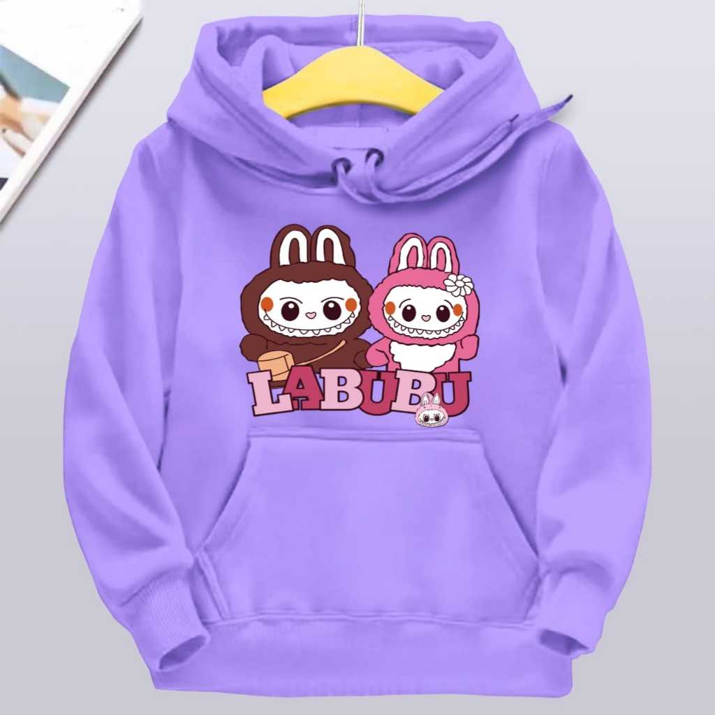 

Модные детские худи с принтом Labubu, повседневные трендовые топы для мальчиков и девочек 120