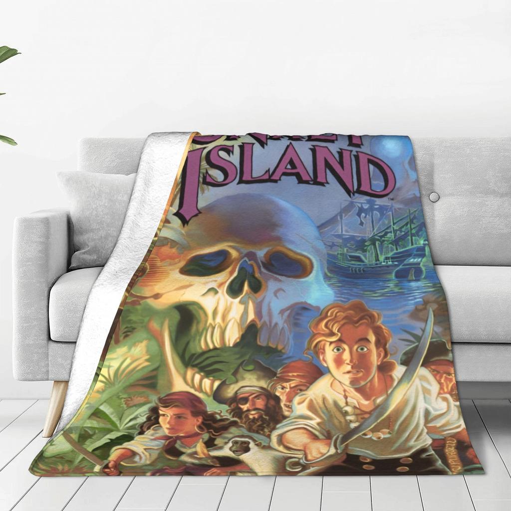 The Secret of Monkey Island Knitted Blankets Funny Game Fuzzy Throw Blanket Bedspreads Decoration Warm Multifunction Rug Piece