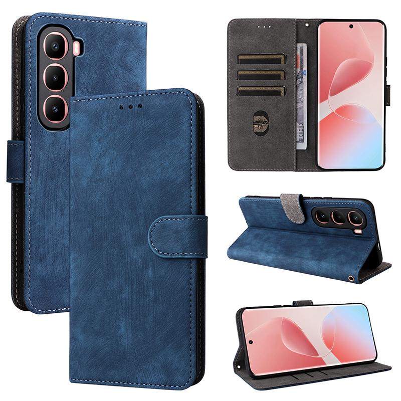 Flip Cases für Infinix Hot 60 Pro+ Plus PU-Leder Ganzkörperschutz Stoßfest Langlebig Retro Handyhülle