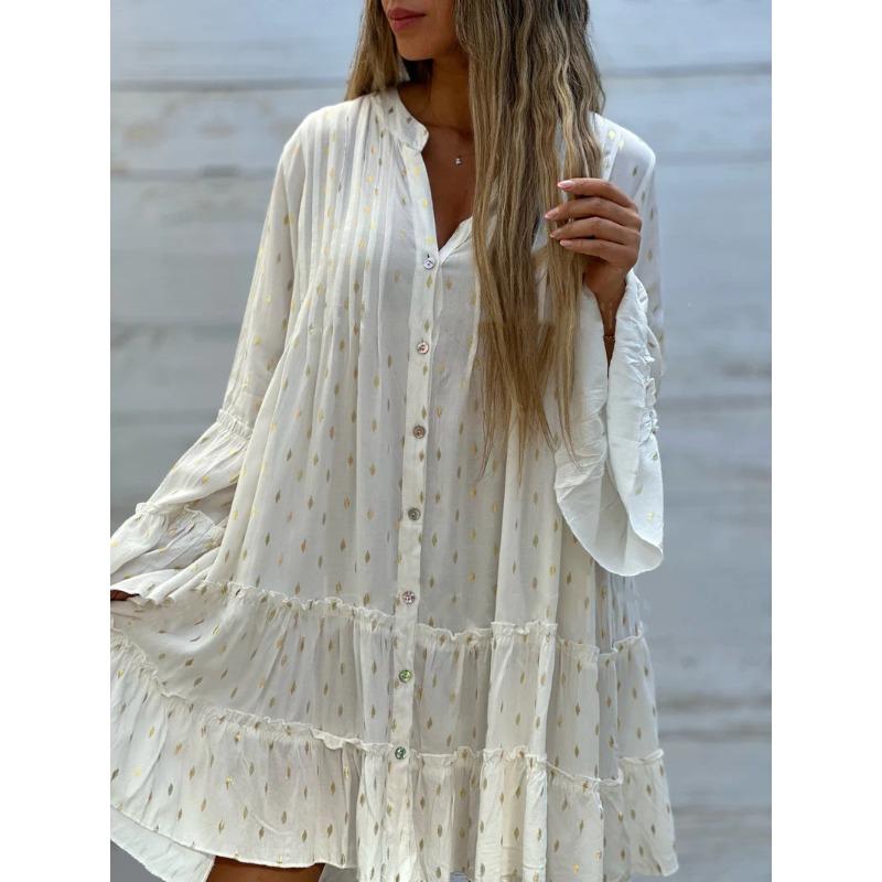 JPNTKY Fashion Spring Autumn Long Sleeve Casual Dresses