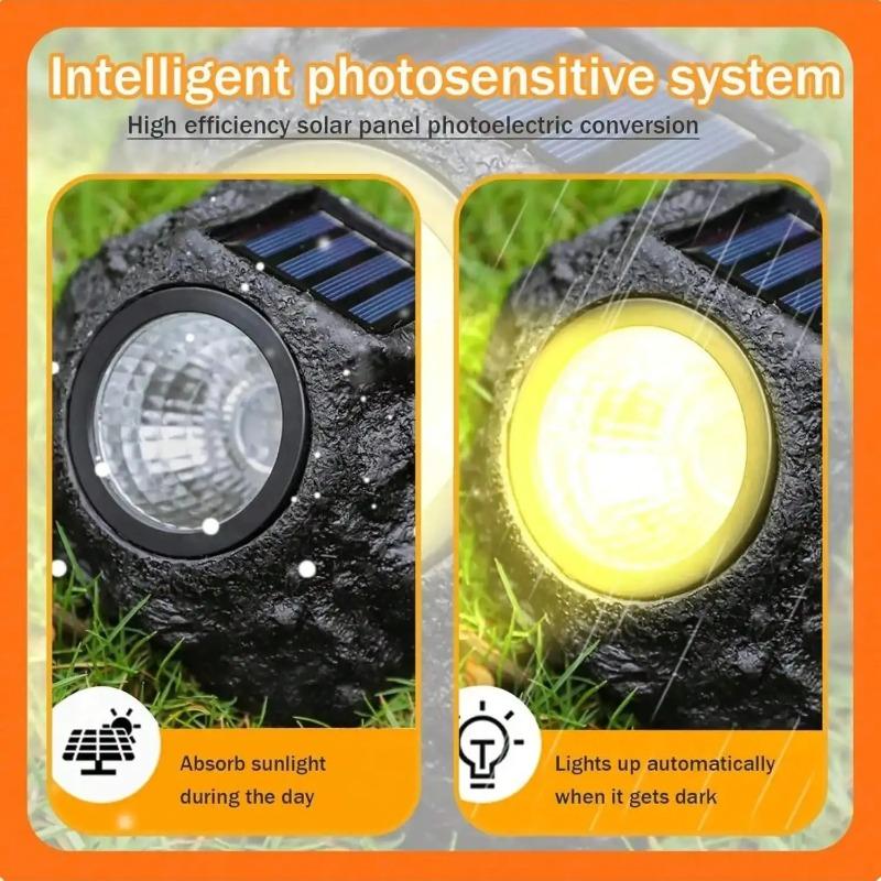 LED Simulation Stone Solar Light Outdoor Waterproof Garden Spotlights Landscape Decor Lighting Solar Powered Lawn Lamps for Yard Path Patio