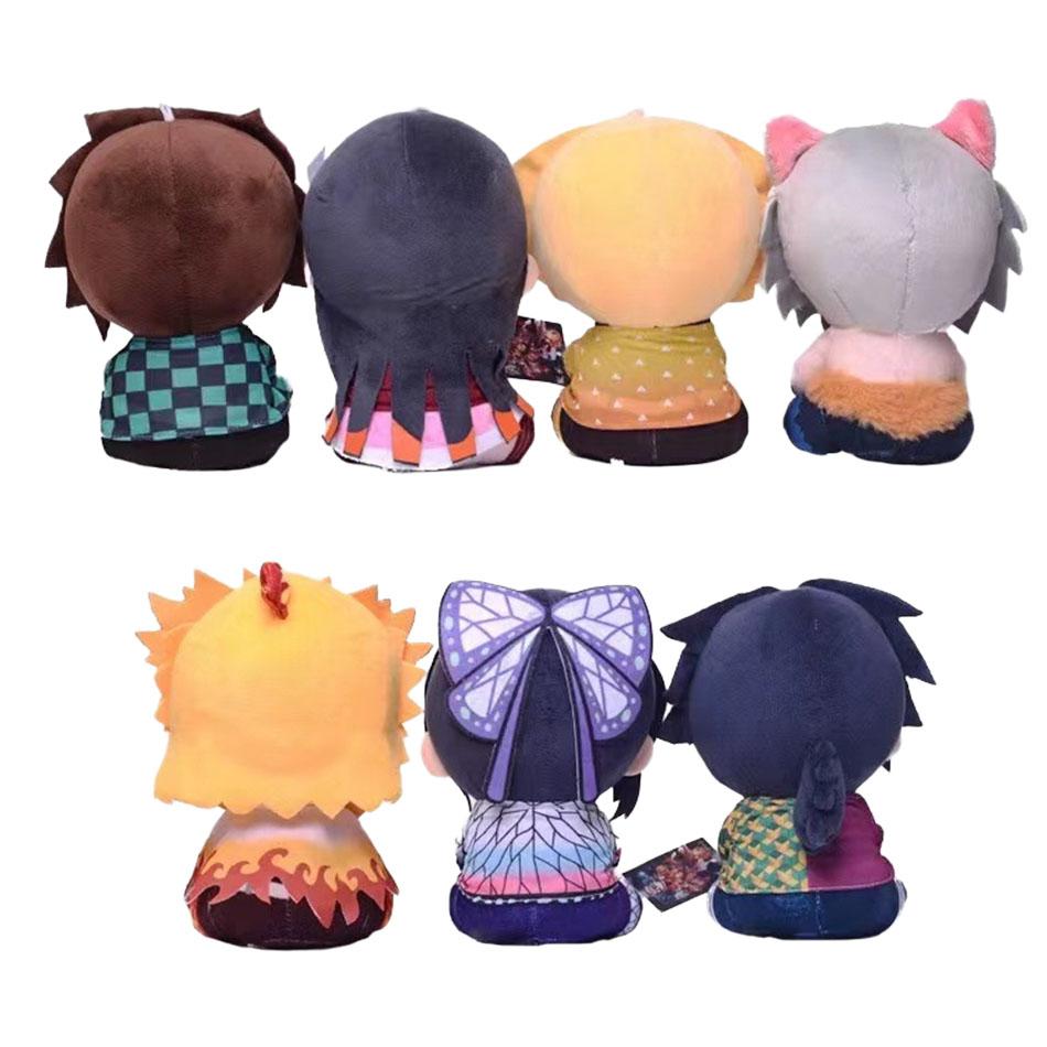 20cm Hot Japan  Plush Dolls Lovely Anime Kimetsu No Yaiba Kamado Tanjirou Nezuko Zenitsu Kyoujurou Toys Friend Gifts