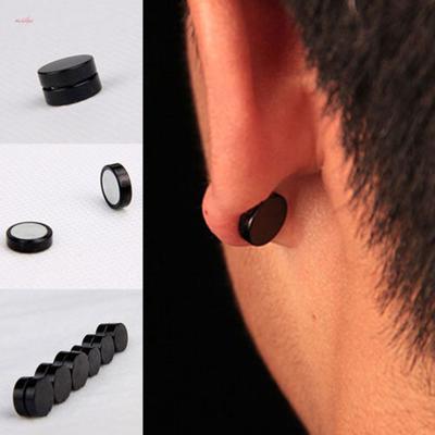 PAIR OF BLACK MAGNETIC CLIP ON FAKE PLUG CHEATER STUD EARRING 6MM TO 10MM PAIR OF BLACK MAGNETIC CLIP ON FAKE PLUG CHEATER STUD EARRING 6MM TO 10MM