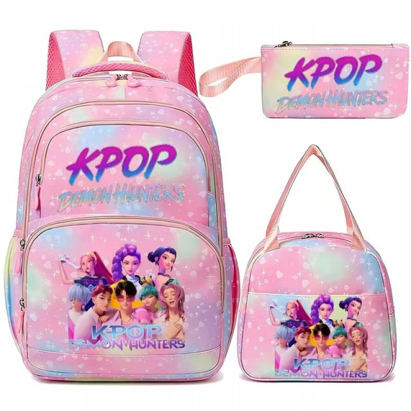 K-Pop Inspired Dual Compartment Backpack Teen Girls - Large Capacity 75L School Bag With Lunch Pouch Laptop Sleeve