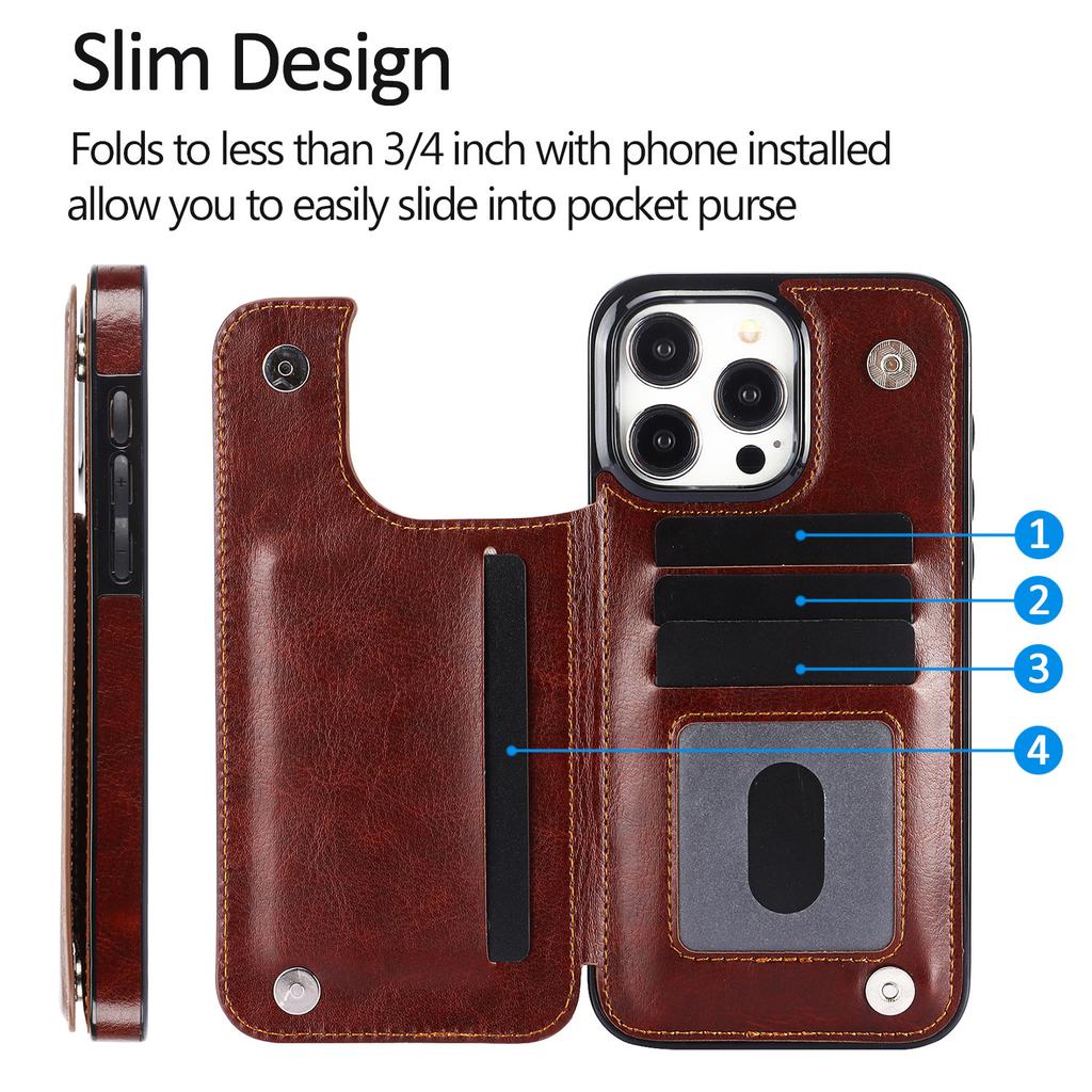 Flip PU Leather Phone Case for IPhone 13 12 Mini 17 Air 16E 16 15 Plus 14 11 Pro Max Wallet with Card Holder Shockproof Cover