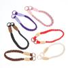 Dopamine Four-Strand Braided Short Phone Lanyard, Color-Blocked Cable-Knit Wrist Strap With Spacer, Phone Strap