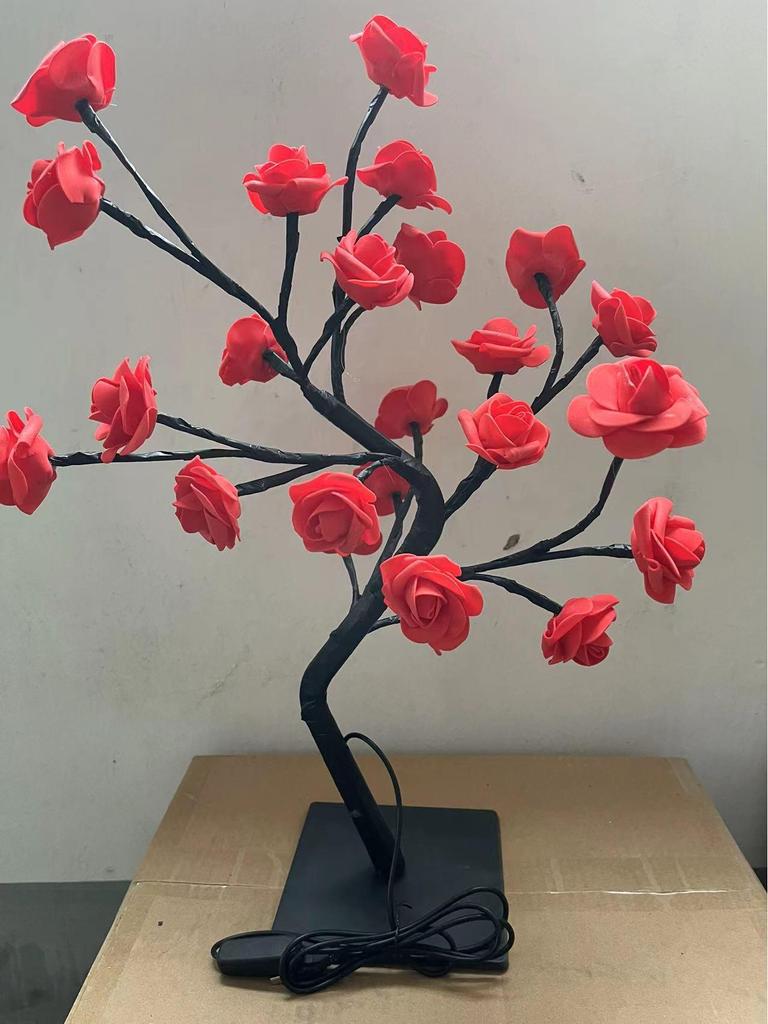 Cherry Blossom LED Rose Tree Light - Decorative Lighting for Christmas, Valentine's Day, and Festivals