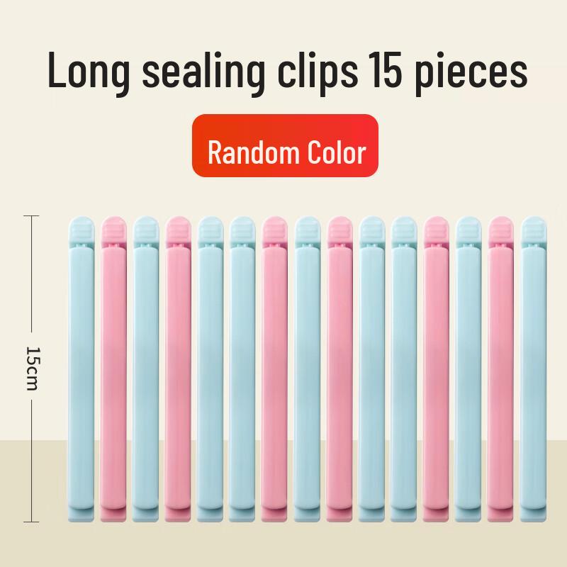 

Long Plastic Food Bag Sealing Clips, 15-Pack