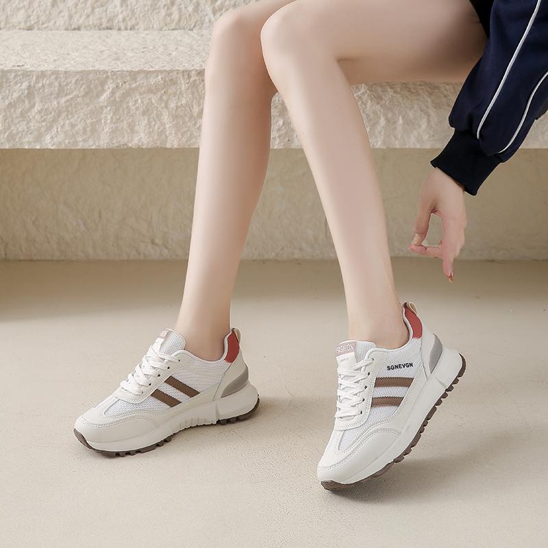 Fashion CRLAYDK Designer Women's Sneakers Mesh Breathable Walking Shoes Summer Fashion Casual Sports Ladies Platform Lace Up Tennis
