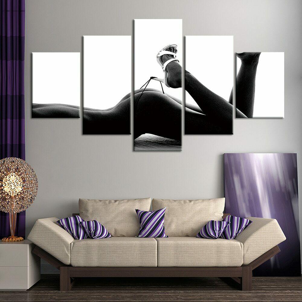 5Pcs Sexy Lady Naked Body Woman Decor Canvas Wall Art 5 Pieces Pictures Poster Modern Paintings HD Print Home Decor 5 Panel