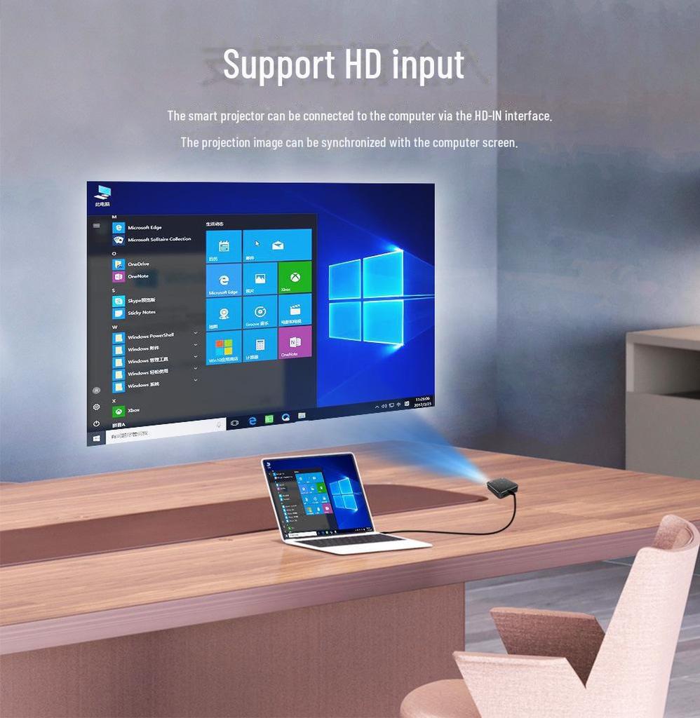 Warranty-Backed 3D 4K Mini Smart Projector with 16GB