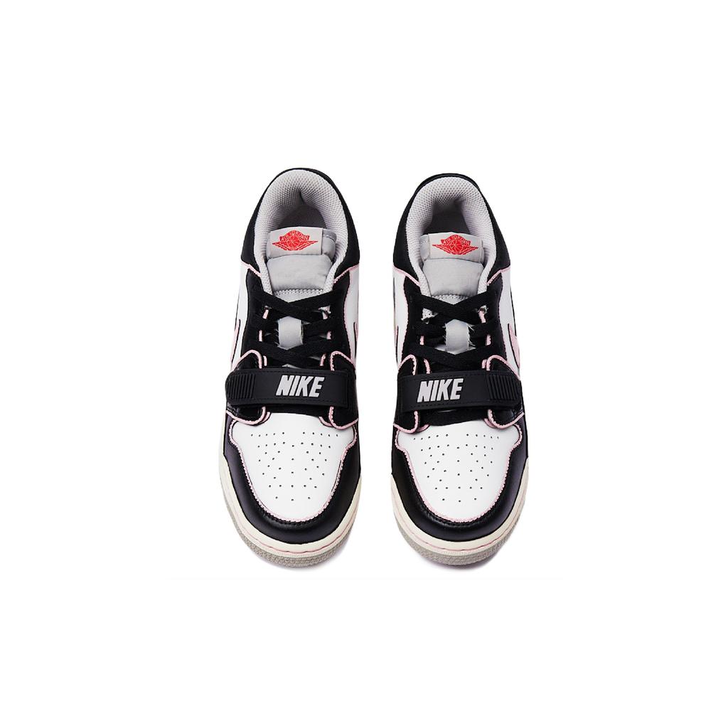 Jordan Legacy 312 Cushioning Waterproof Low Top Vintage Basketball Shoes Women's Black White Pink CD9054-101(Team15-)