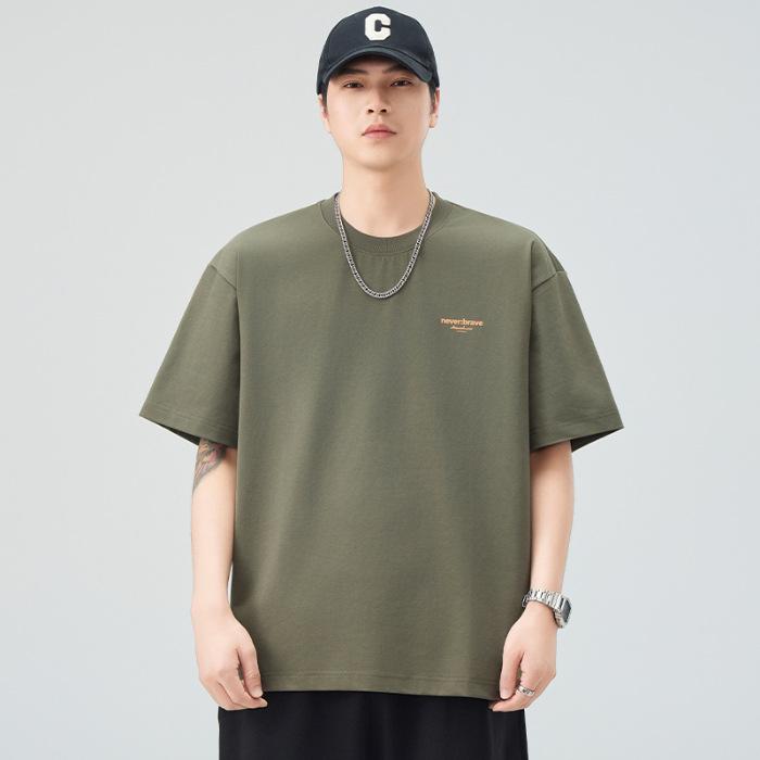 Short-sleeved T-shirt for Men's Summer New Printed Loose Five-point Sleeve Round Neck T-shirt Versatile Casual