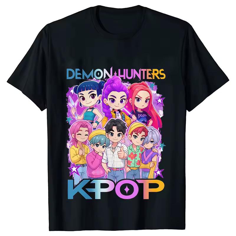 Dame T-skjorte Klær Kpop Demon Hunter HuntrX Grafiske Topper Dame T-skjorte Mote Koreansk Casual Harajuku Kortermet T-skjorte