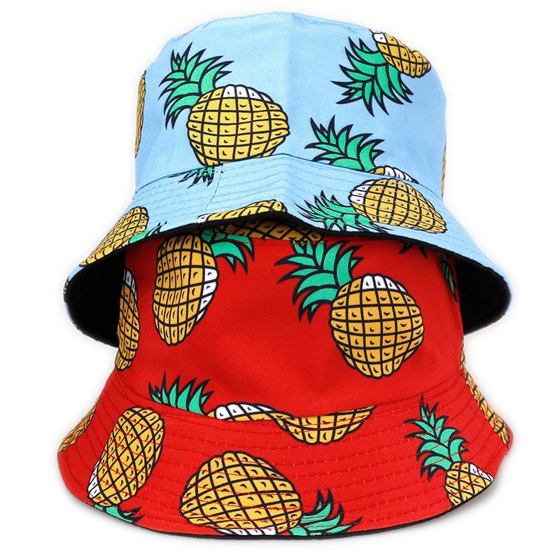 Sided Pineapple Double Pattern Hat Beach Sunshade Breathable Summer Outdoor