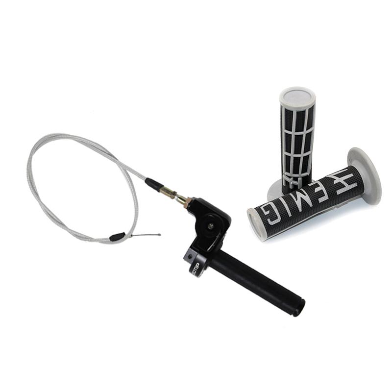 ZSDTRP 7/8'' CNC Aluminum Twist Throttle Handle Grip + Cable Replacement For Dirt Bike Quad ATV Pit 50cc 125cc 150cc 250cc