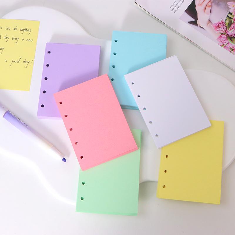 M5 Planner Five-Hole Blank Colored Refills, Macaron Tone Thick Loose-Leaf Inner Pages.