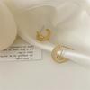 Cross Round Earring Vintage Matte Drop Earrings S925 Metal Fashion Stylish Dangle Geometric Women Jewelry