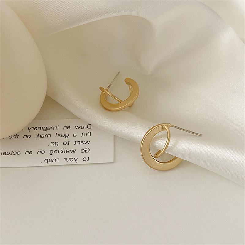 Cross Round Earring Vintage Matte Drop Earrings S925 Metal Fashion Stylish Dangle Geometric Women Jewelry