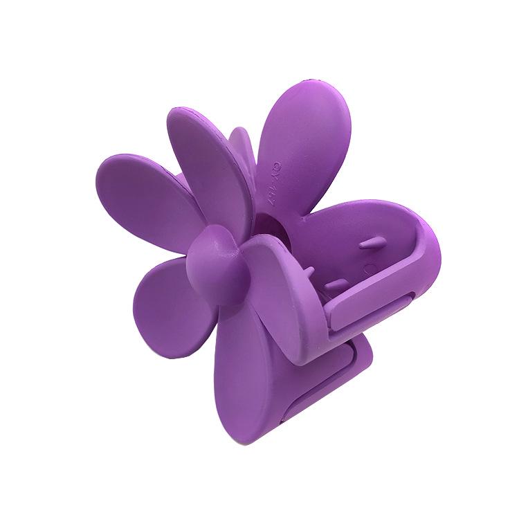 Matte Flower Hair Claw: Five-Petal Clip for Updo & Ponytail
