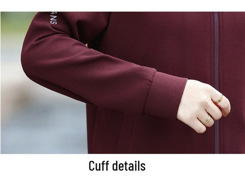 2026 Stylish Casual Sportswear Set for Middle-Aged & Elderly Women: Spring, Autumn & Winter Two-Piece Hoodie Ensemble